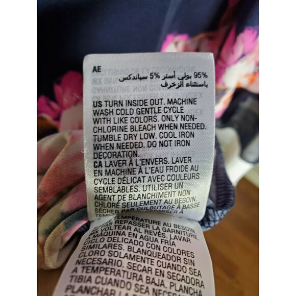 JM Collection, Women's Blue Bliss Floral Bell Sleeve Blouse, Size: Large, New - Picture 6 of 7